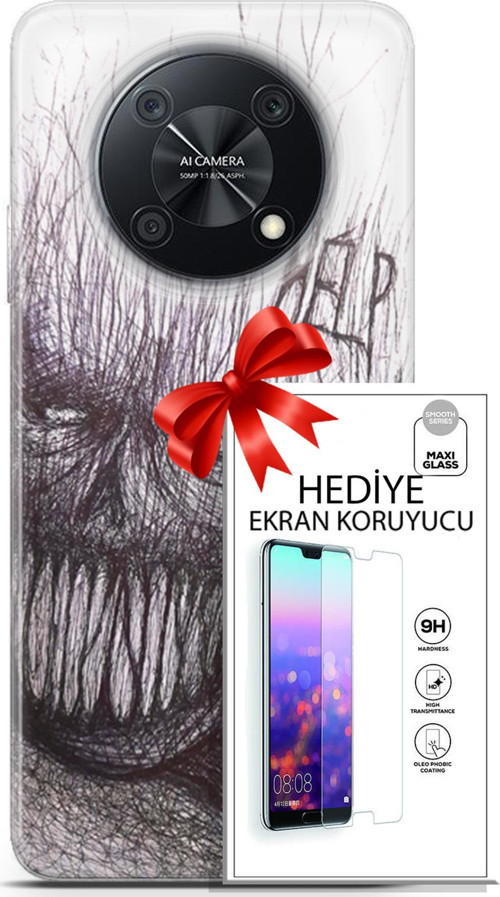 Huawei Nova Y90 Kılıf Orijinal Seri Soul 29 Şeytan Leke Tutmaz Kapak + Ekran Koruyucu