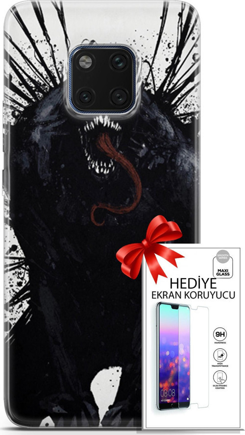 Huawei Mate 20 Pro Kılıf Orijinal Seri Cardano 20 Canavar Renkli Kılıf Ekran Koruyucu