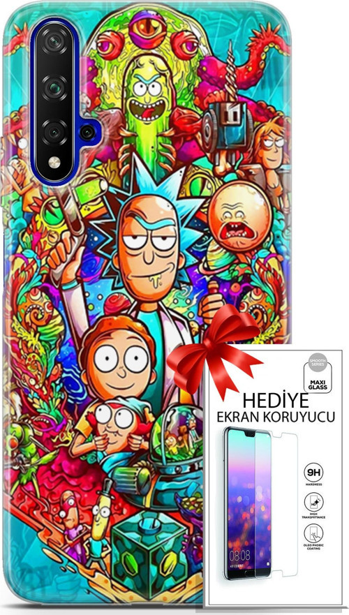 Huawei Nova 5T Kılıf Orijinal Seri Bounce 03 Hattie May Arka Kapak + Ekran Koruyucu