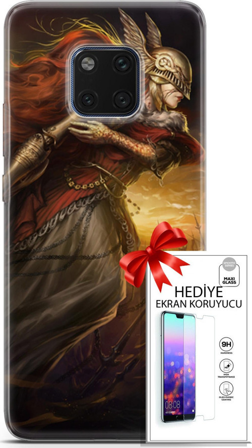 Huawei Mate 20 Pro Kılıf Orijinal Seri Cardano 29 Şövalye Leke Tutmaz Kapak + Ekran Koruyucu