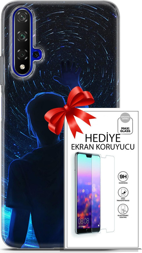 Huawei Nova 5T Kılıf Orijinal Seri Neo 14 Batman The Joker Cover Kılıf + Ön Ekran Koruyucu