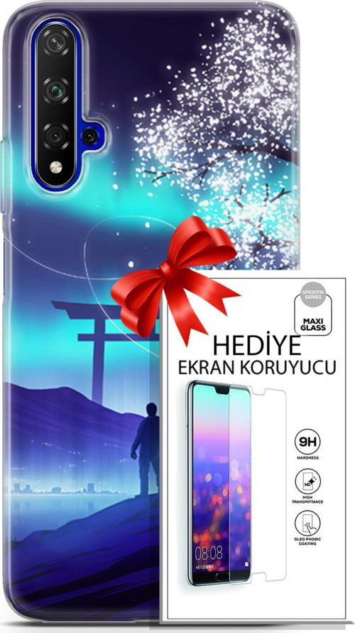 Huawei Nova 5T Kılıf Orijinal Seri Neo 26 Spider Girls Soft Kapak + Ekran Koruyucu