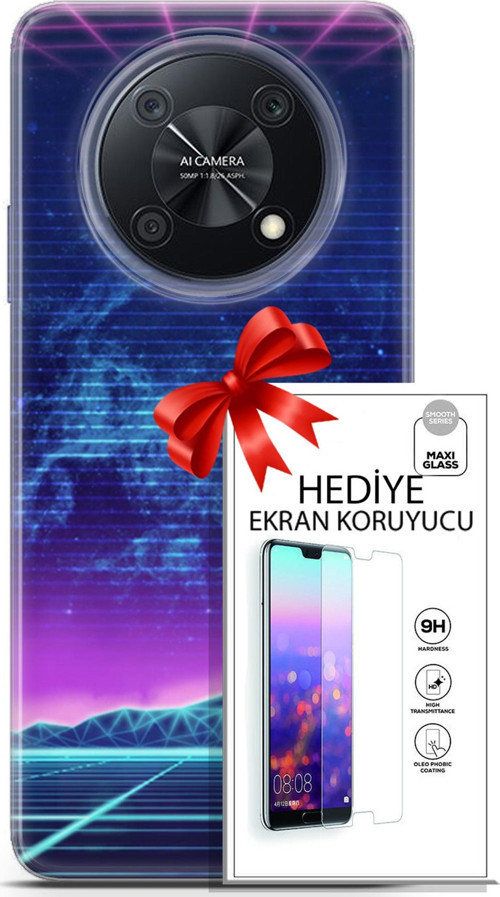 Huawei Nova Y90 Kılıf Orijinal Seri Cyberpunk 30 Neon Game Kenarları Şeffaf Kapak Ve Ekran Koruyucu