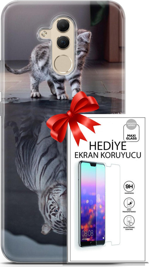 Huawei Mate 20 Lite Kılıf Orijinal Seri Scotish-British 15 Yavru British Kalın Silikon + Ekran Koruyucu