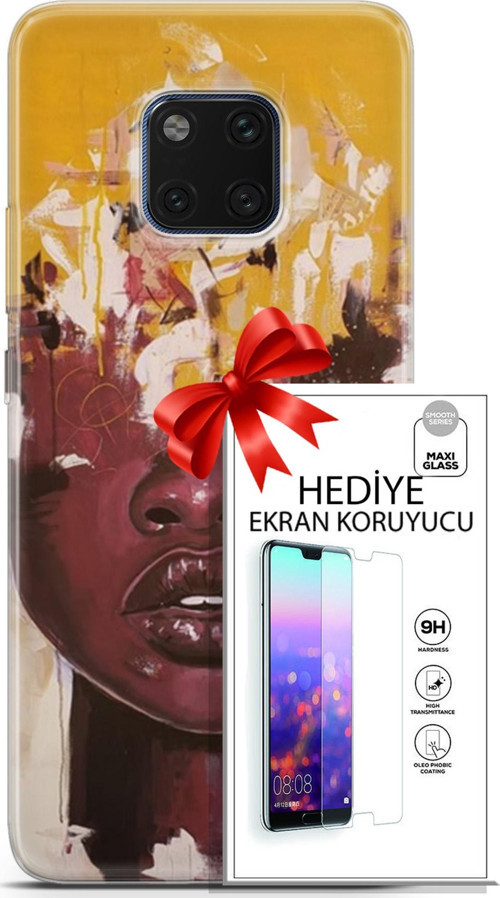 Huawei Mate 20 Pro Kılıf Orijinal Seri Soul 23 Sarı Kahverengi Telefon Kabı Ve Ekran Koruyucu