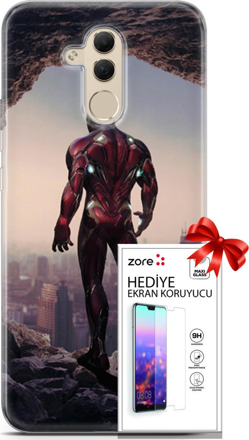 Huawei Mate 20 Lite Kılıf Orijinal Seri Supers 02 Iron Man Kapak Ve Ekran Koruyucu