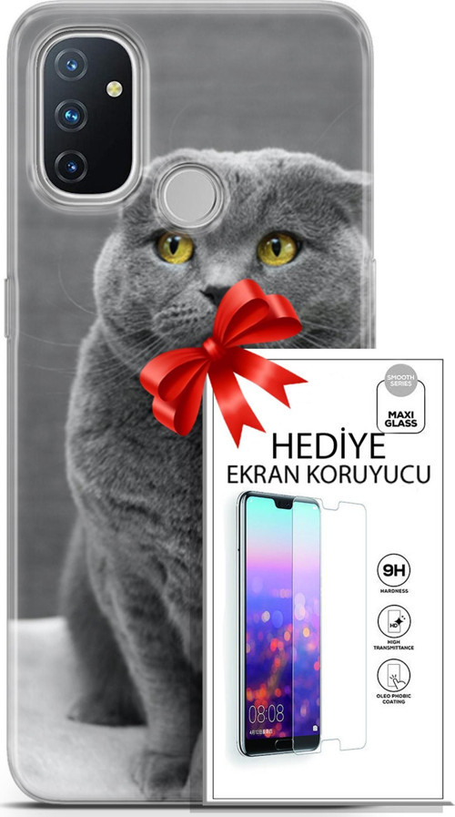 Oneplus Nord N100 Kılıf Orijinal Seri Scotish-British 17 Scottish Duman Gri Yumuşak Kılıf + Ekran Koruyucu