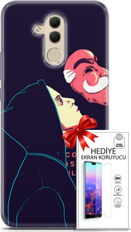Huawei Mate 20 Lite Kılıf Orijinal Seri Algorand 18 Illusion Parlak Kılıf + Ekran Koruyucu Full Koruma