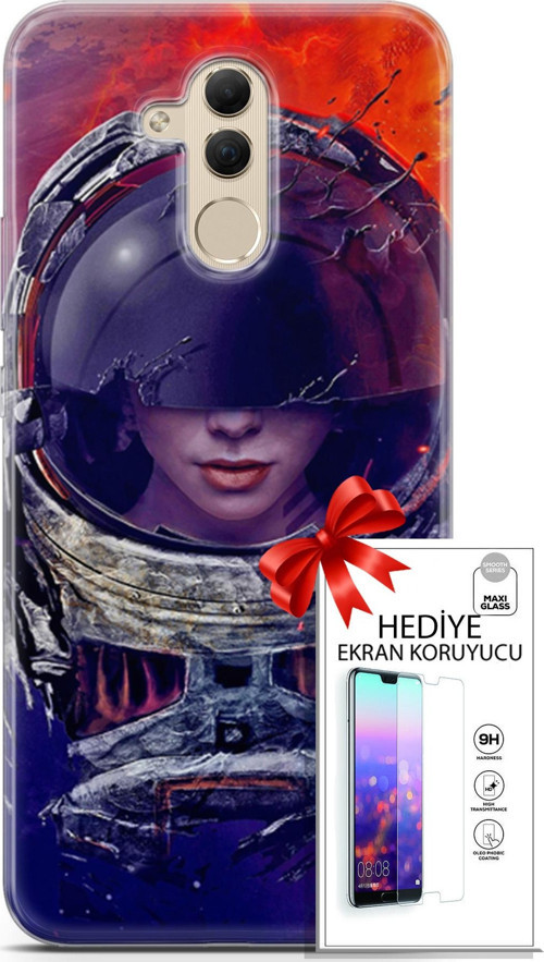 Huawei Mate 20 Lite Kılıf Orijinal Seri Algorand 17 Astrolojika Yumuşak Kılıf + Ekran Koruyucu