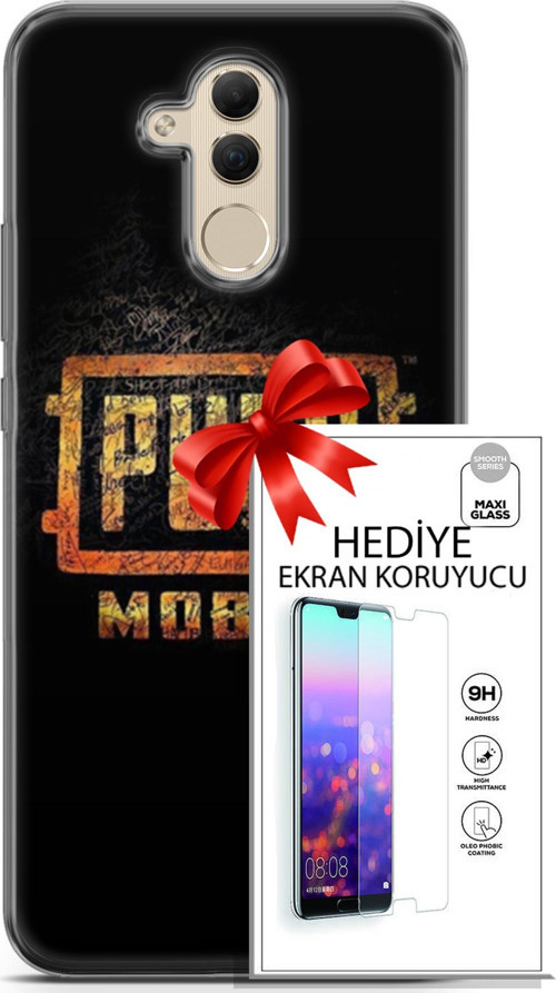 Huawei Mate 20 Lite Kılıf Orijinal Seri Pubg 14 Logo Cover Kılıf + Ön Ekran Koruyucu
