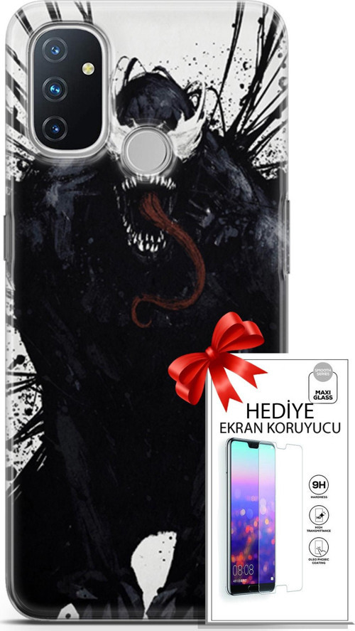 Oneplus Nord N100 Kılıf Orijinal Seri Cardano 20 Canavar Renkli Kılıf Ekran Koruyucu