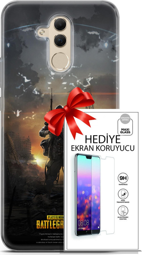 Huawei Mate 20 Lite Kılıf Orijinal Seri Pubg 23 Playerunknown'S Telefon Kabı Ve Ekran Koruyucu
