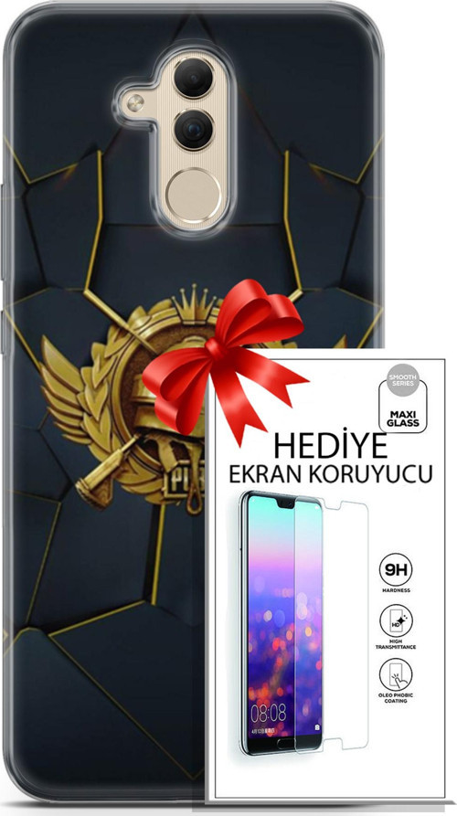 Huawei Mate 20 Lite Kılıf Orijinal Seri Pubg 16 Amblem Hediyelik Kılıf Ve Ekran Koruyucu