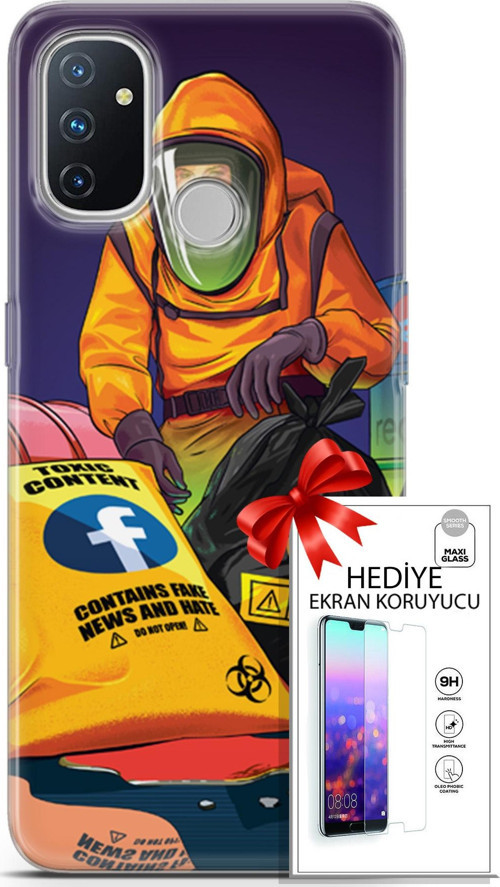 Oneplus Nord N100 Kılıf Orijinal Seri Cardano 24 Toxic Darbe Emici Kılıf + Ekran Koruyucu