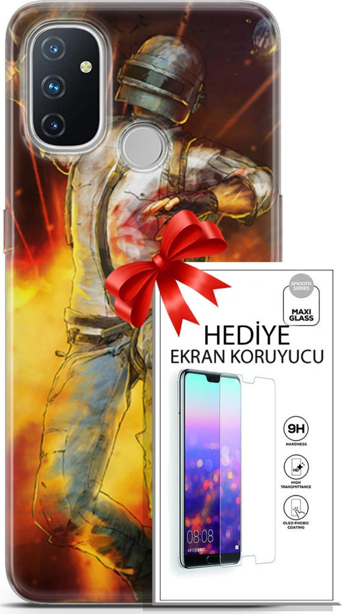 Oneplus Nord N100 Kılıf Orijinal Seri Pubg 06 Tavalı Karakter Koruyucu Kapak Ekran Koruyucu