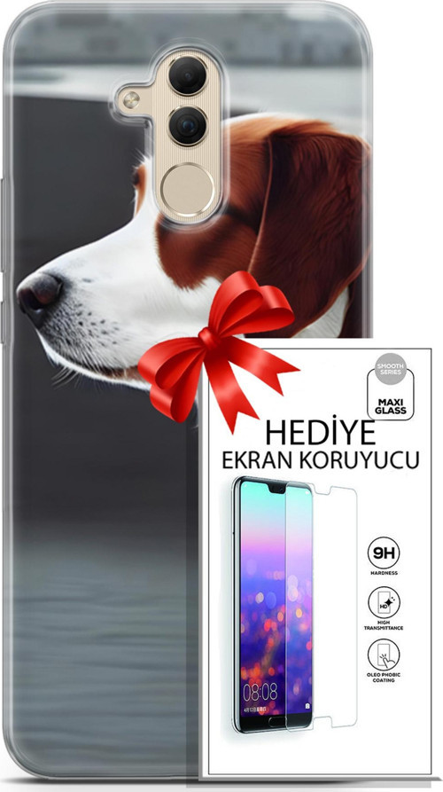 Huawei Mate 20 Lite Kılıf Orijinal Seri Dogs 18 Süvari Köpeği Parlak Kılıf + Ekran Koruyucu Full Koruma