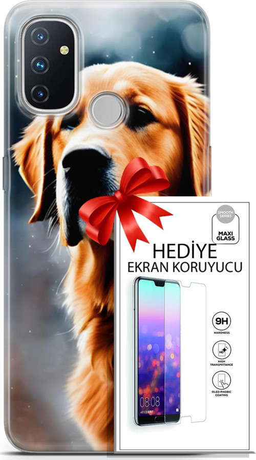 Oneplus Nord N100 Kılıf Orijinal Seri Dogs 16 Golden Retriever Hediyelik Kılıf Ve Ekran Koruyucu