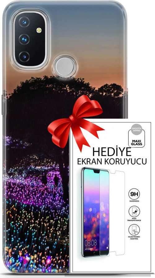 Oneplus Nord N100 Kılıf Orijinal Seri Fantasy 11 Işıltılı Brookgreen 4K Baskılı Kılıf + Ekran Koruyucu