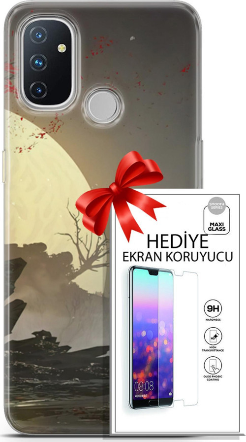 Oneplus Nord N100 Kılıf Orijinal Seri Fantasy 29 Anime Savaşçı Leke Tutmaz Kapak + Ekran Koruyucu