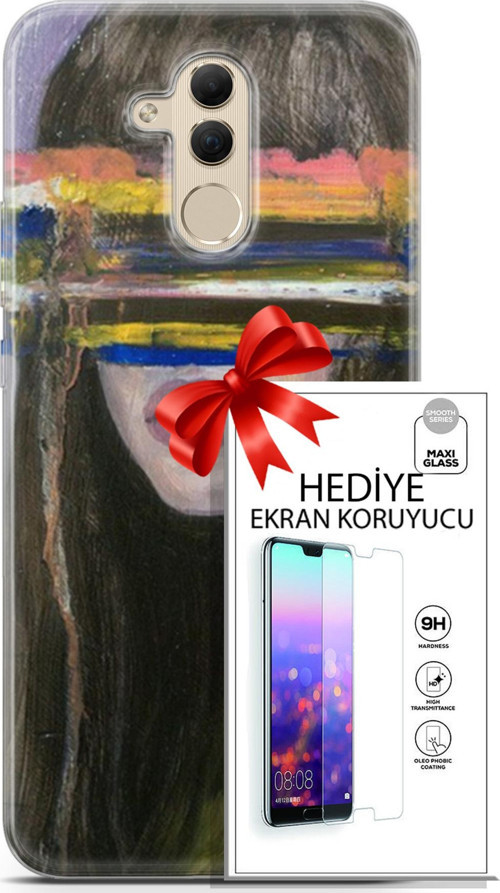 Huawei Mate 20 Lite Kılıf Orijinal Seri Soul 21 Gözü Maskeli Darbe Önleyici Kapak + Ön Ekran Koruyucu