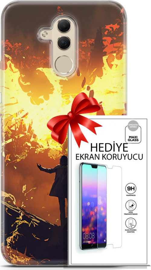 Huawei Mate 20 Lite Kılıf Orijinal Seri Neo 13 Mor Panter Fortnite Case Kapak Ekran Koruyucu