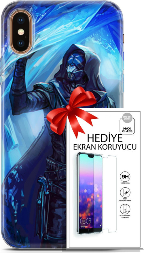 Apple İphone Xs Max Kılıf Orijinal Seri Pubg 13 Maskeli Case Kapak Ekran Koruyucu