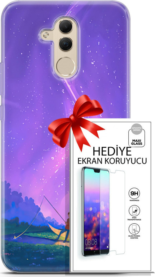 Huawei Mate 20 Lite Kılıf Orijinal Seri Neo 15 Clowhunter Kalın Silikon + Ekran Koruyucu