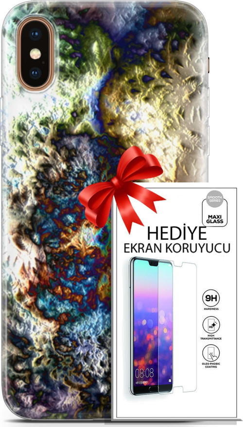 Apple İphone Xs Max Kılıf Orijinal Seri Nature 13 Volkanik Case Kapak Ekran Koruyucu