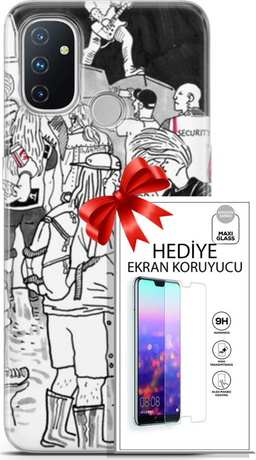 Oneplus Nord N100 Kılıf Orijinal Seri Punky 17 Party Yumuşak Kılıf + Ekran Koruyucu