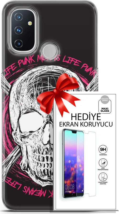 Oneplus Nord N100 Kılıf Orijinal Seri Punky 10 Punk Kurukafa Full Hd Kılıf + Ekran Koruyucu