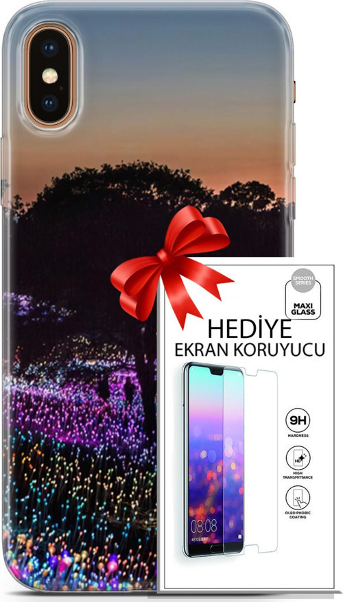 Apple İphone Xs Max Kılıf Orijinal Seri Fantasy 11 Işıltılı Brookgreen 4K Baskılı Kılıf + Ekran Koruyucu