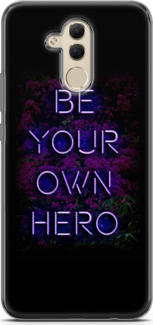 Huawei Mate 20 Lite Kılıf Orijinal Seri Typo 15 Be Your Own Hero Kalın Silikon