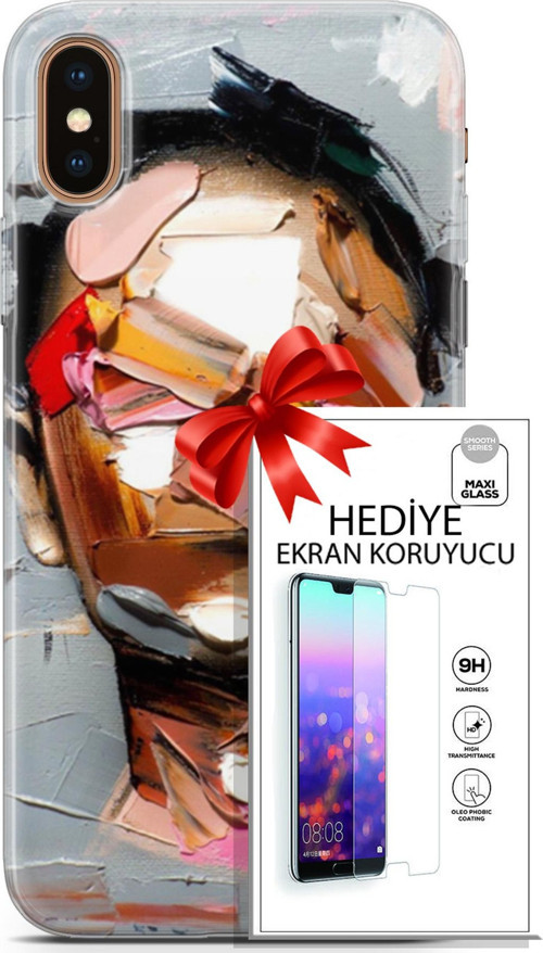 Apple İphone Xs Max Kılıf Orijinal Seri Soul 01 Suratsız Telefon Kılıfı + Ekran Koruyucu