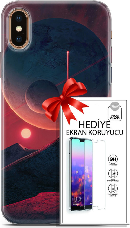Apple İphone Xs Max Kılıf Orijinal Seri Neo 19 Iron Man Tam Koruma Kılıf + Ekran Koruyucu