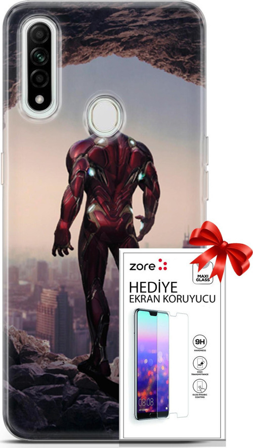 Oppo A31 Kılıf Orijinal Seri Supers 02 Iron Man Kapak Ve Ekran Koruyucu