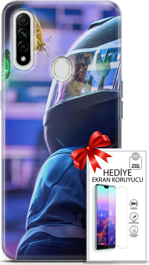 Oppo A31 Kılıf Orijinal Seri Algorand 26 Kelebekler Soft Kapak + Ekran Koruyucu