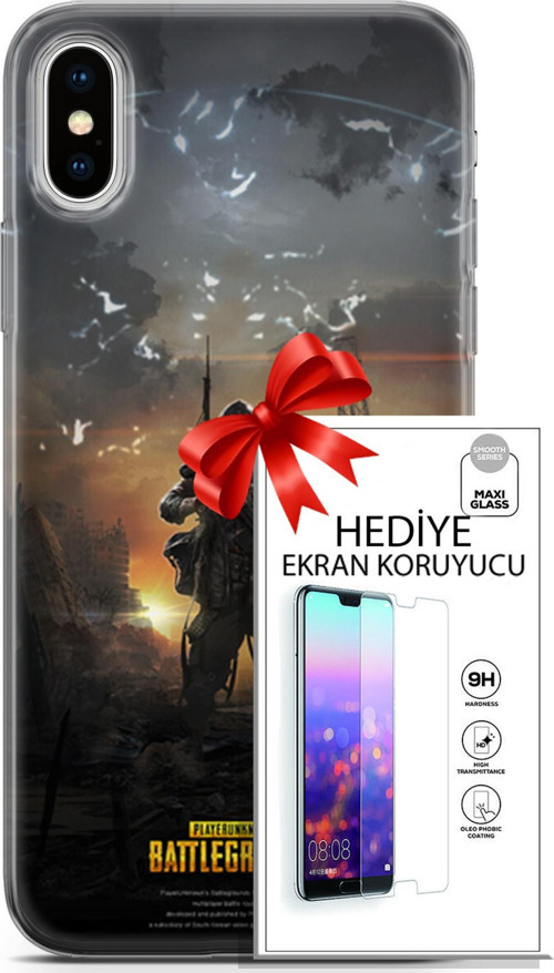 Apple İphone X - Xs Kılıf Orijinal Seri Pubg 23 Playerunknown'S Telefon Kabı Ve Ekran Koruyucu