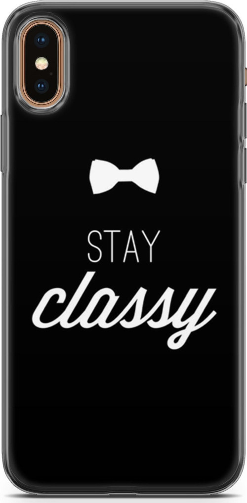 Apple İphone Xs Max Kılıf Orijinal Seri Typo 18 Stay Classy Parlak Kılıf