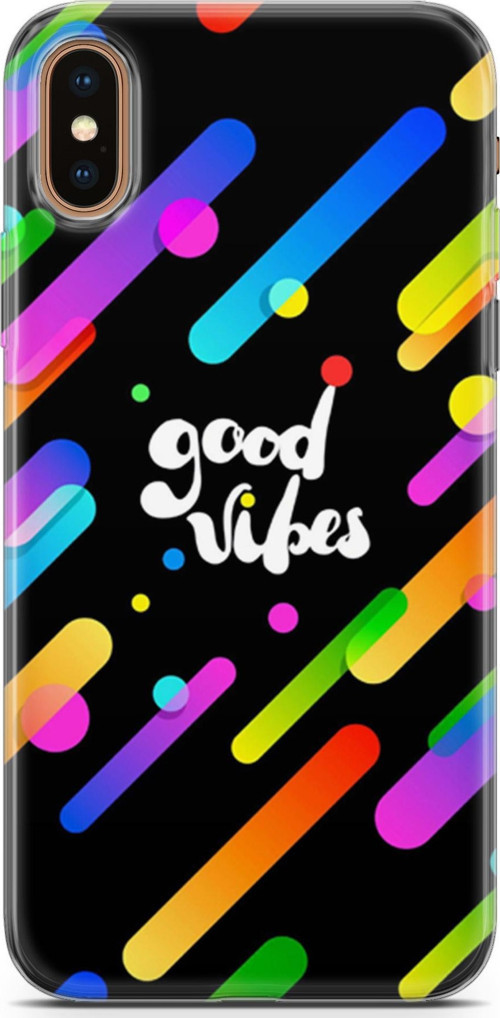 Apple İphone Xs Max Kılıf Orijinal Seri Typo 27 Good Vibes Lazer Kesim Silikon