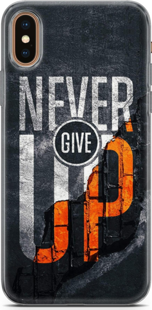 Apple İphone Xs Max Kılıf Orijinal Seri Typo 29 Never Give Up Leke Tutmaz Kapak