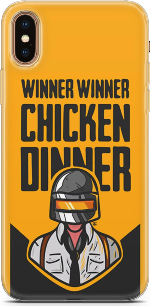Apple İphone Xs Max Kılıf Orijinal Seri Typo 17 Winner Chicken Dinner Yumuşak Kılıf