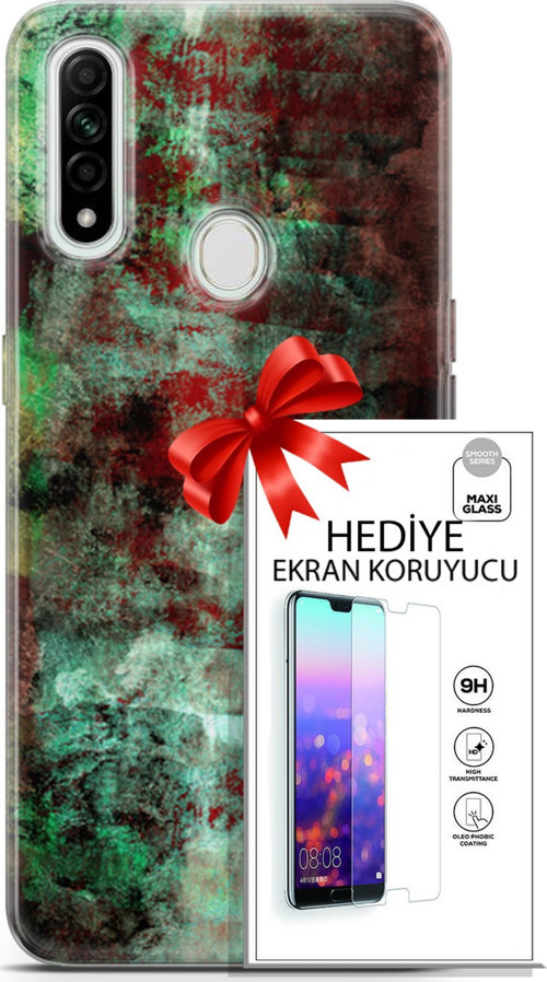 Oppo A31 Kılıf Orijinal Seri Nature 10 Su Yeşili Full Hd Kılıf + Ekran Koruyucu
