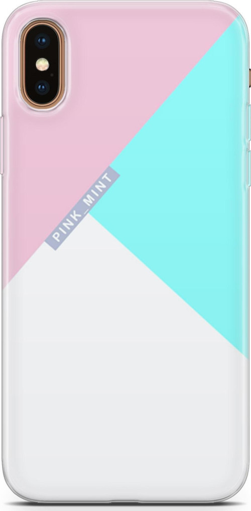 Apple İphone Xs Max Kılıf Orijinal Seri Typo 08 Pink Mint Baskılı Kılıf