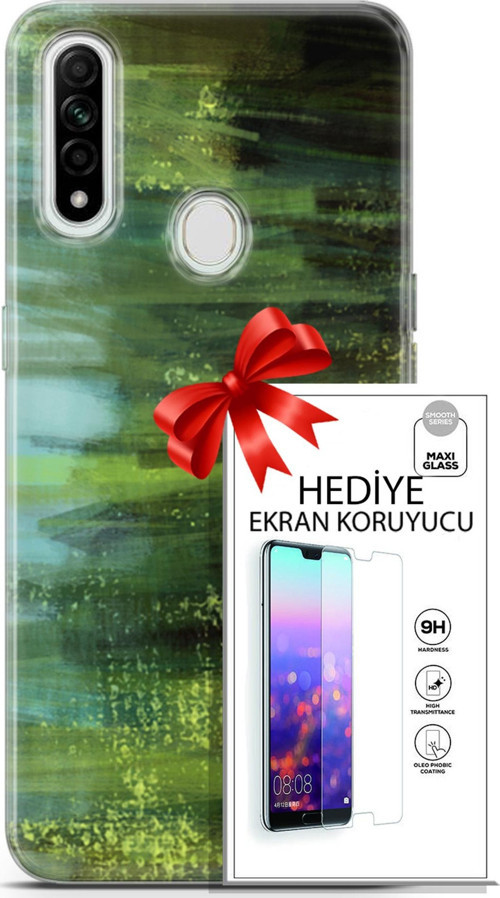 Oppo A31 Kılıf Orijinal Seri Nature 21 Çalılar Darbe Önleyici Kapak + Ön Ekran Koruyucu