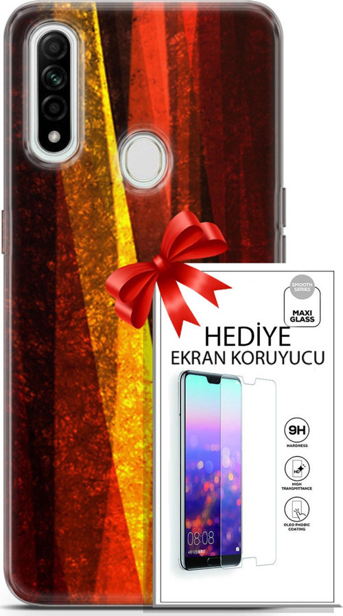 Oppo A31 Kılıf Orijinal Seri Nature 17 Sarı Katman Yumuşak Kılıf + Ekran Koruyucu