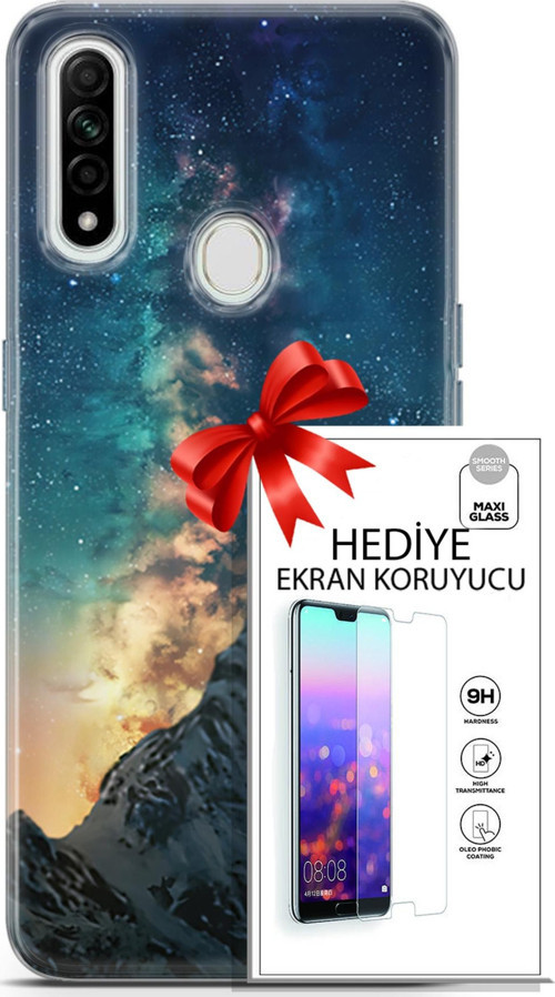 Oppo A31 Kılıf Orijinal Seri Fantasy 19 Mavi Gece Tam Koruma Kılıf + Ekran Koruyucu