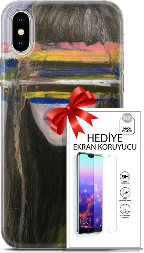 Apple İphone X - Xs Kılıf Orijinal Seri Soul 21 Gözü Maskeli Darbe Önleyici Kapak + Ön Ekran Koruyucu