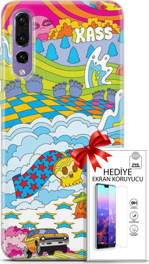 Huawei P20 Pro Kılıf Orijinal Seri Cardano 01 Yıldız Bulut Telefon Kılıfı + Ekran Koruyucu