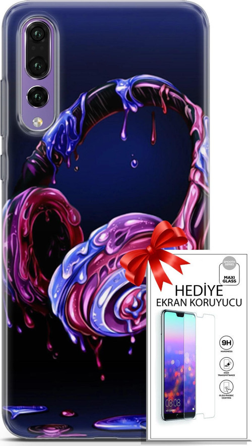 Huawei P20 Pro Kılıf Orijinal Seri Cardano 14 Kulaklık Cover Kılıf + Ön Ekran Koruyucu