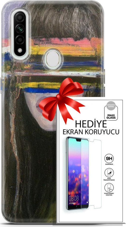 Oppo A31 Kılıf Orijinal Seri Soul 21 Gözü Maskeli Darbe Önleyici Kapak + Ön Ekran Koruyucu